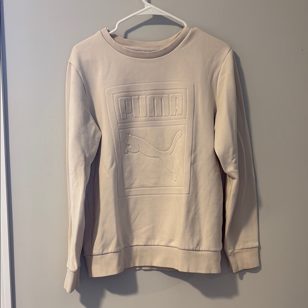 Puma Cream Logo Embossed Sweatshirt